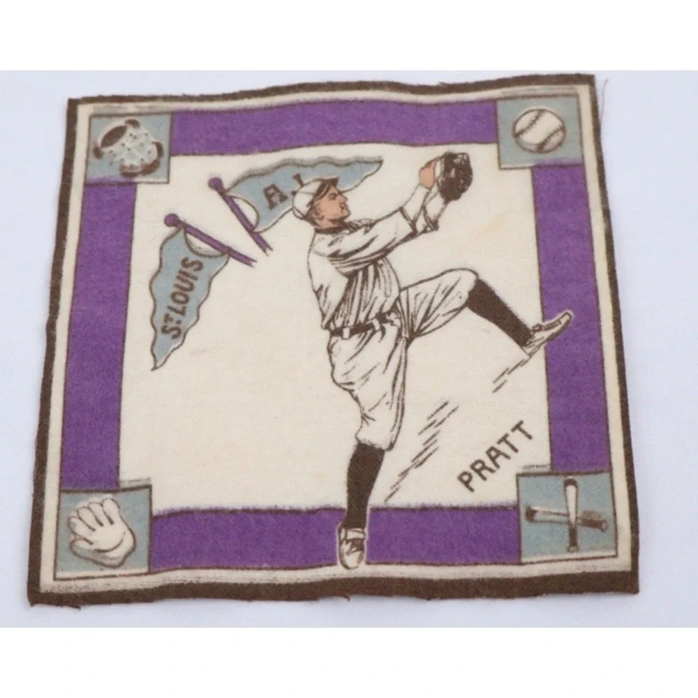 1914 Baseball Players Felt B18 Series Saint Louis‎ Browns DEL PRATT White/Purple